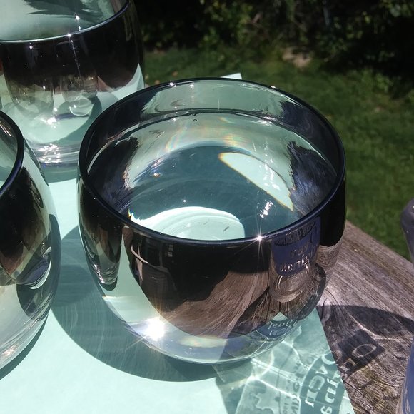 Mid century modern silver fade rolly polly glasses Four glasses set A - Picture 16 of 16